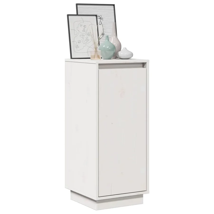 Buffets 2 pcs Blanc 31,5x34x75 cm Bois massif de pin - 4