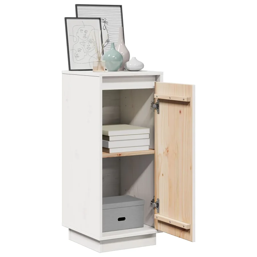 Buffets 2 pcs Blanc 31,5x34x75 cm Bois massif de pin - 5