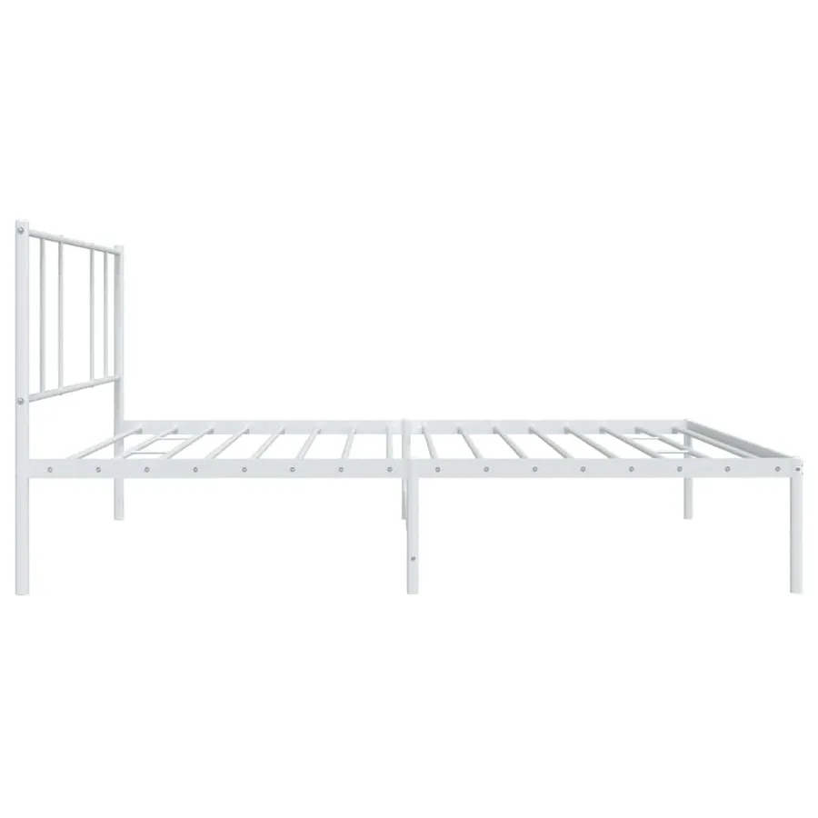 Cadre de lit métal sans matelas et tête de lit blanc 100x200 cm - 7