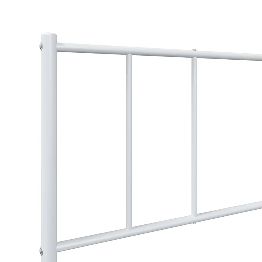 Cadre de lit métal sans matelas et tête de lit blanc 100x200 cm - 9