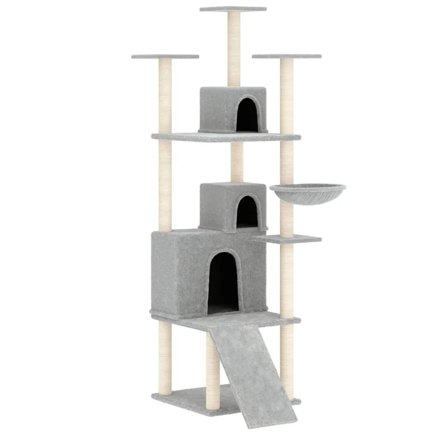 Arbre à chat avec griffoirs en sisal Gris clair 175 cm - 2