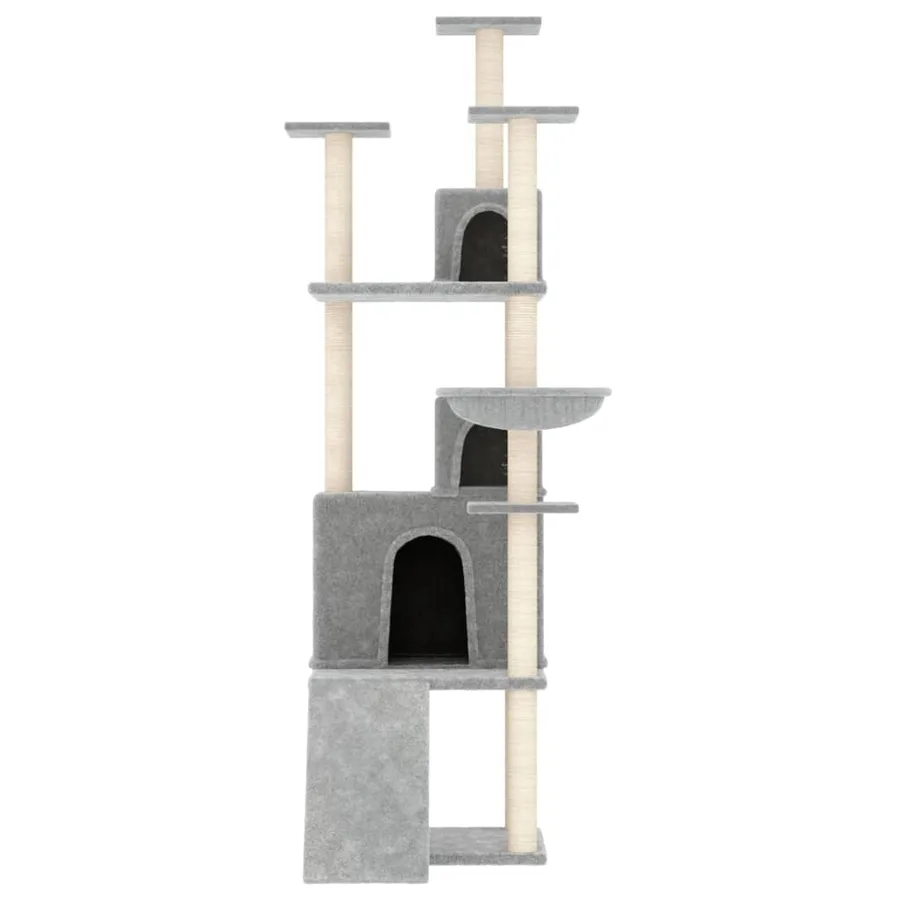 Arbre à chat avec griffoirs en sisal Gris clair 175 cm - 3