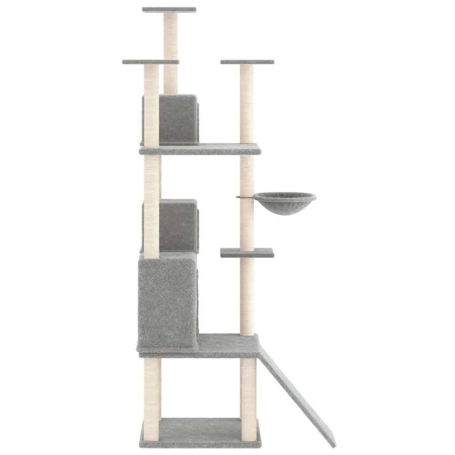 Arbre à chat avec griffoirs en sisal Gris clair 175 cm - 4