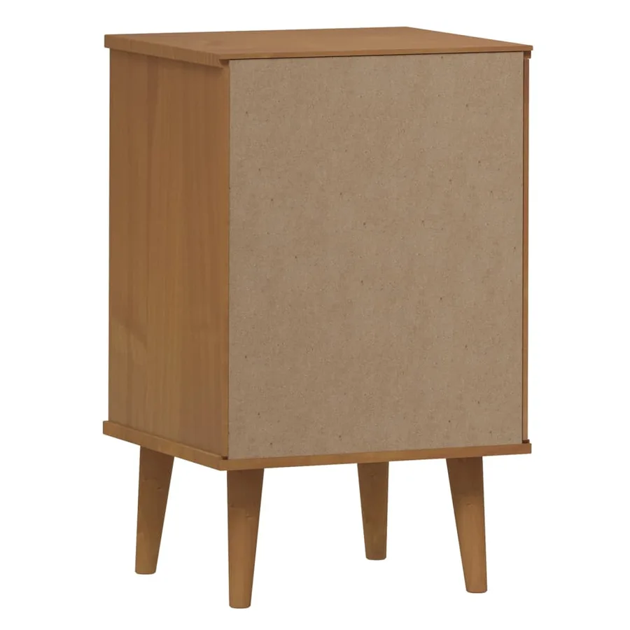 Table de chevet MOLDE Marron 40x35x65 cm Bois de pin solide - 7