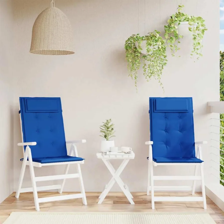 Coussins de chaise à dossier haut lot de 2 bleu royal