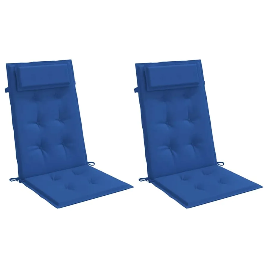 Coussins de chaise à dossier haut lot de 2 bleu royal - 3