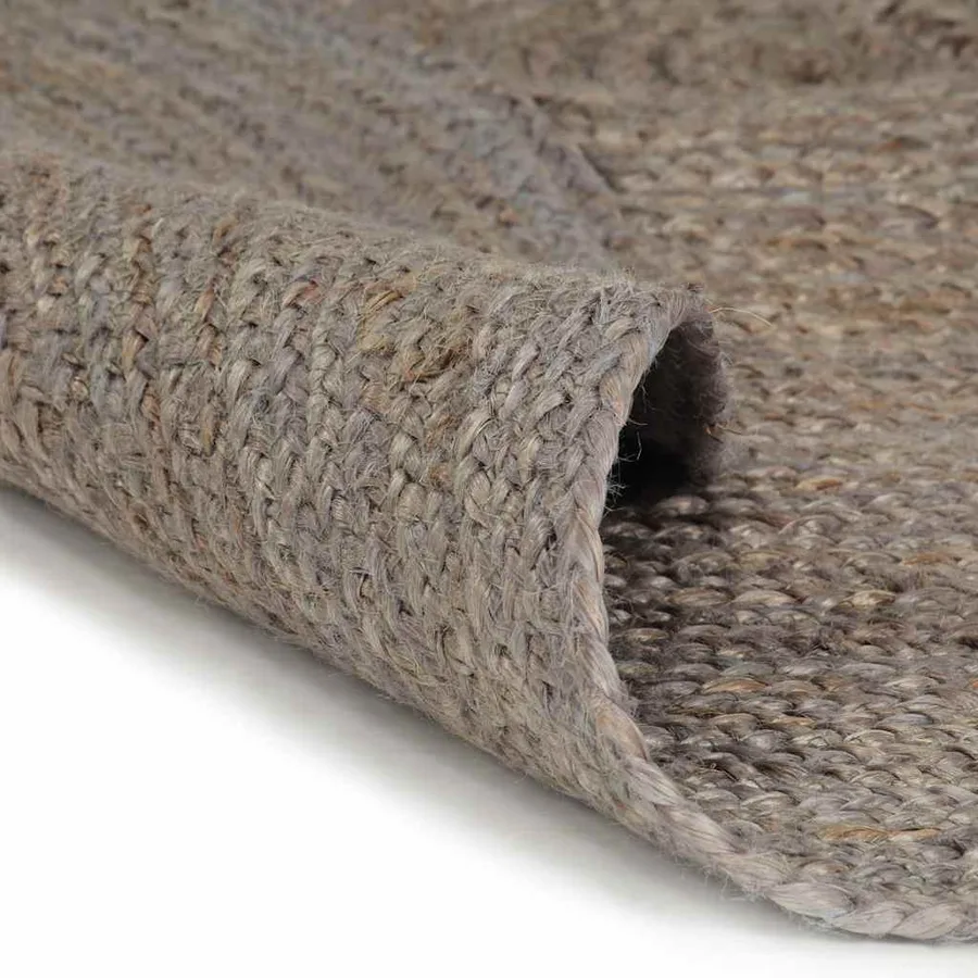 Tapis fait à la main Jute Rond 240 cm Gris - 2