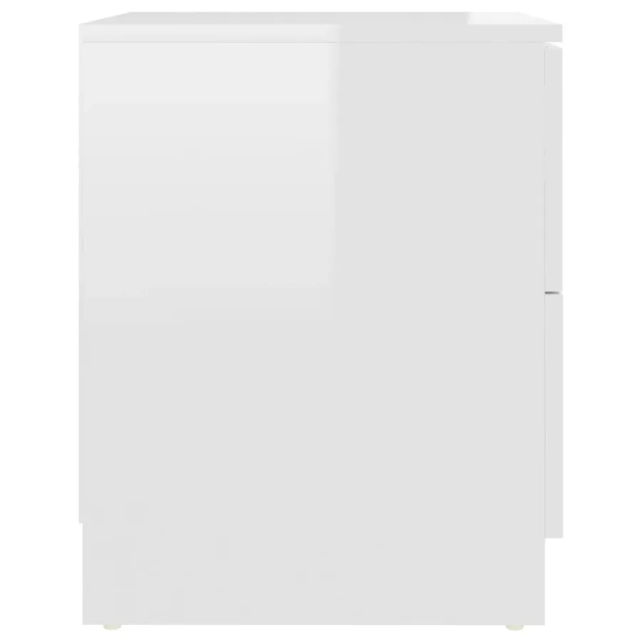 Tables de chevet 2pcs Blanc brillant 40x40x50cm bois ingénierie - 6