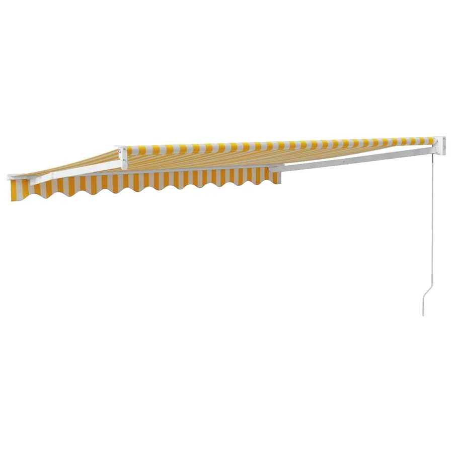 Auvent rétractable jaune et blanc 3x2,5 m tissu et aluminium - 5
