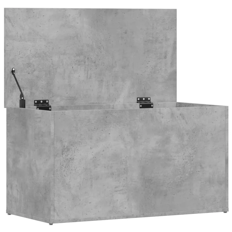 Coffre de rangement Gris béton 84x42x46 cm Bois d'ingénierie - 7