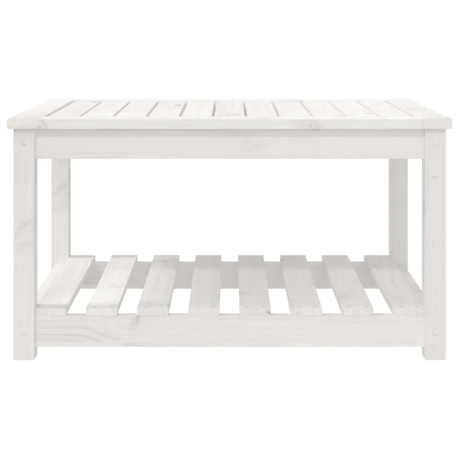 Table de jardin blanc 82,5x50,5x45 cm bois massif de pin - 5