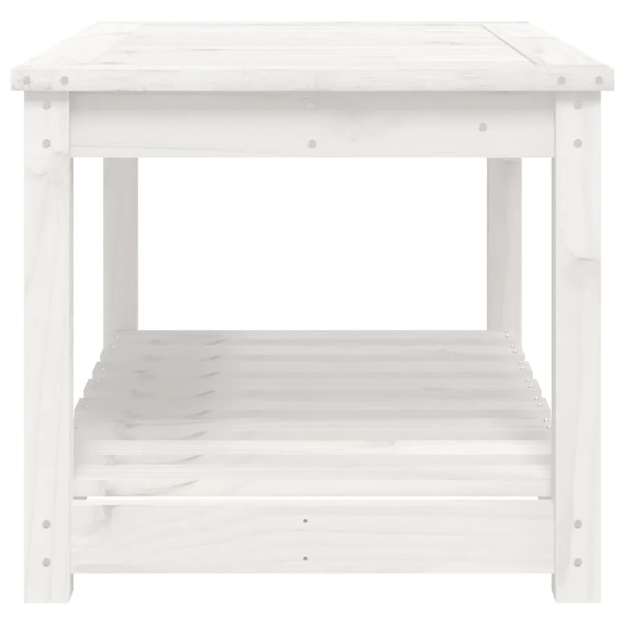 Table de jardin blanc 82,5x50,5x45 cm bois massif de pin - 6