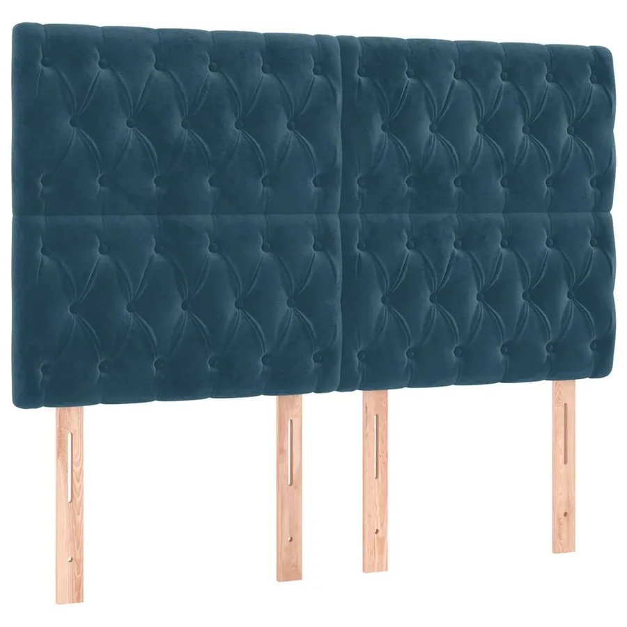 Sommier à lattes de lit et matelas Bleu foncé 140x190cm Velours - 6
