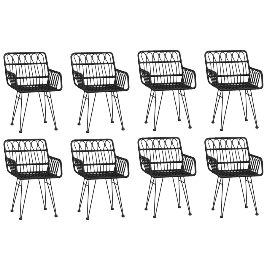 Ensemble à manger de jardin 9 pcs Noir Résine tressée - 4