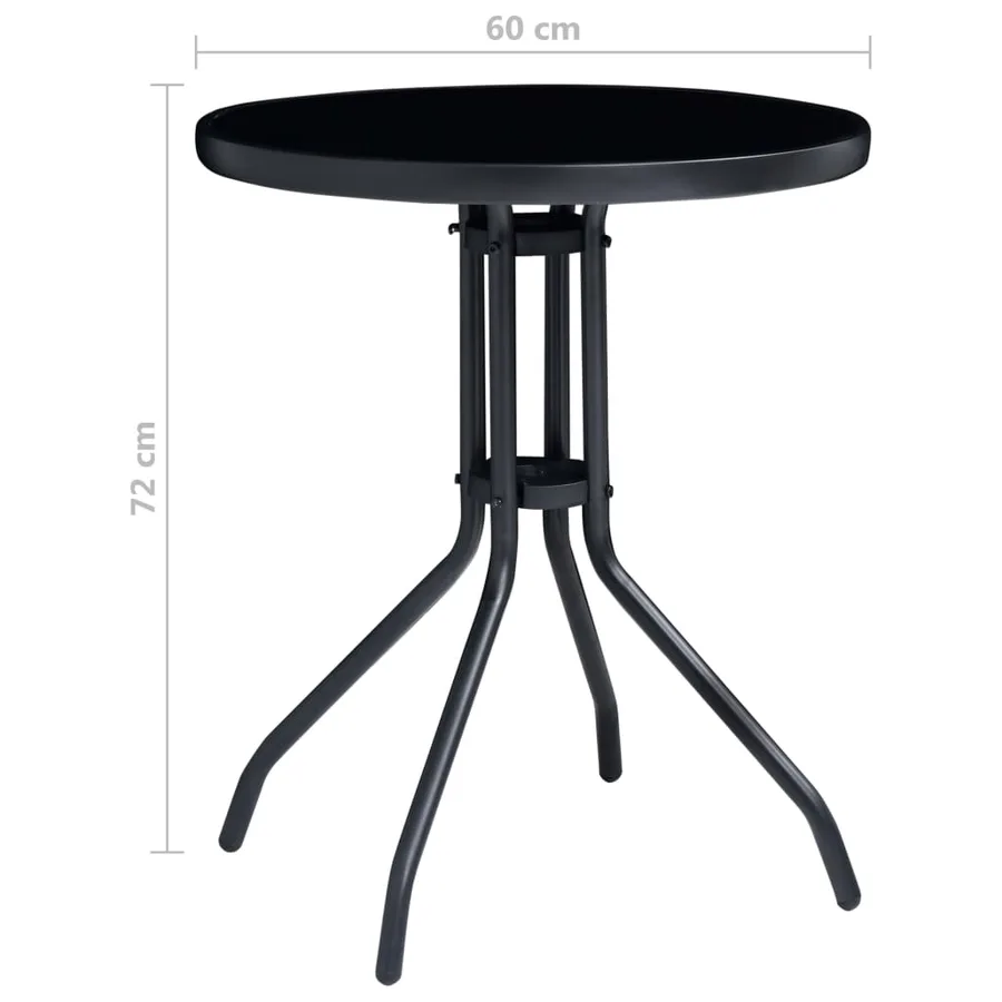 Mobilier de bistro 3 pcs Aluminium et textilène Noir - 13