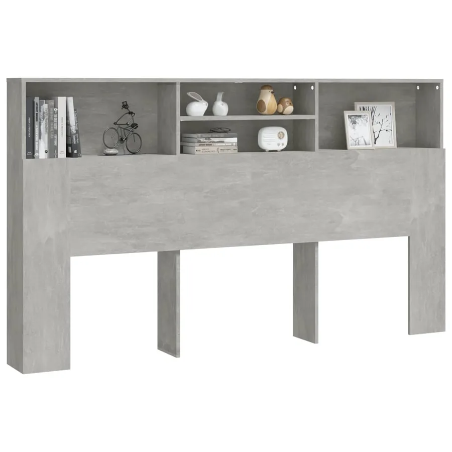 Armoire de tête de lit Gris béton 180x19x103,5 cm - 5