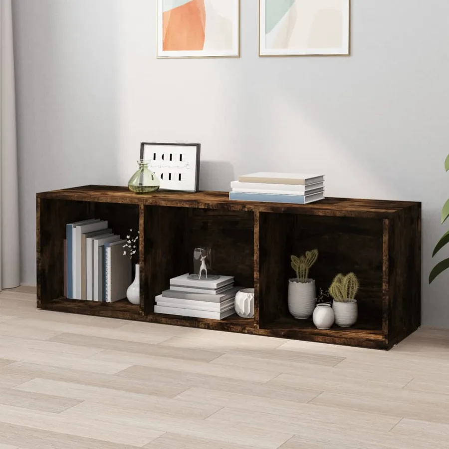 Bibliothèque/Meuble TV chêne fumé 36x30x114cm bois d'ingénierie - 6
