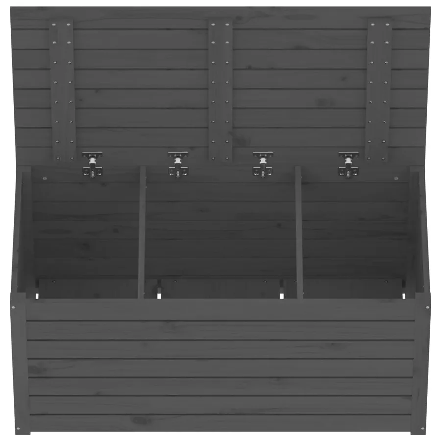 Boîte de jardin gris 101x50,5x46,5 cm bois massif de pin - 8