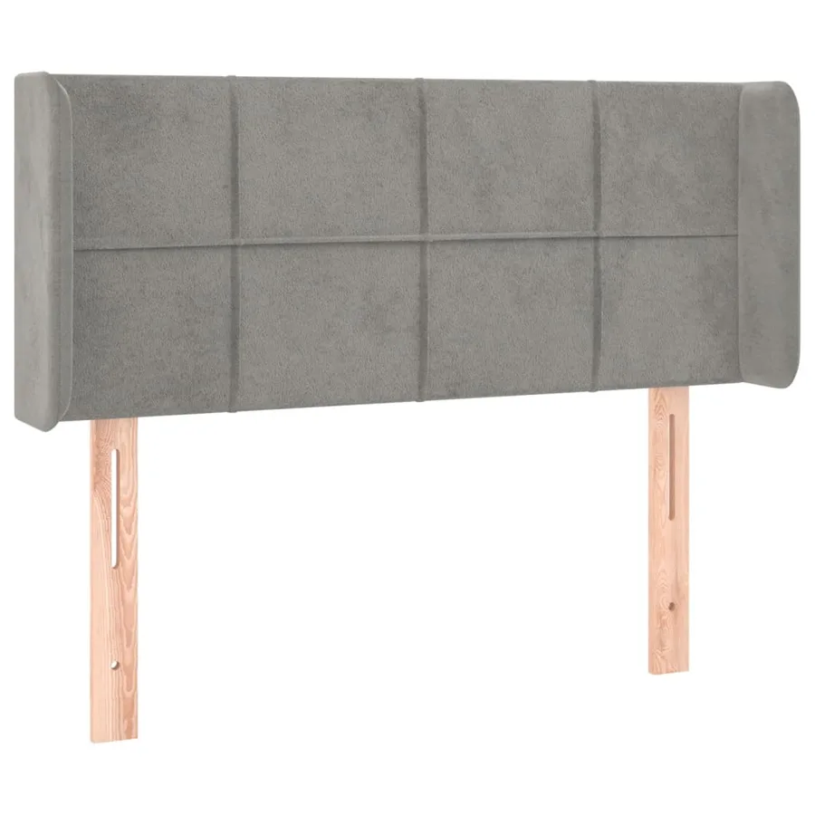 Tête de lit avec oreilles Gris clair 93x16x78/88 cm Velours - 2
