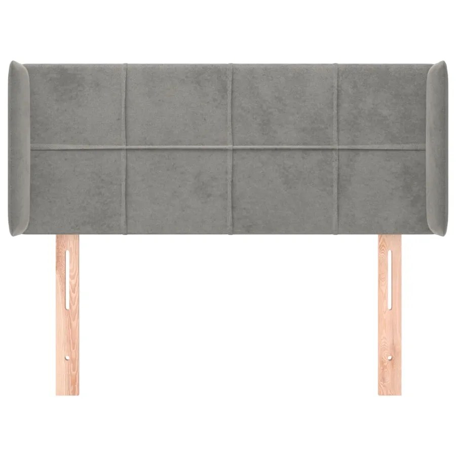 Tête de lit avec oreilles Gris clair 93x16x78/88 cm Velours - 3