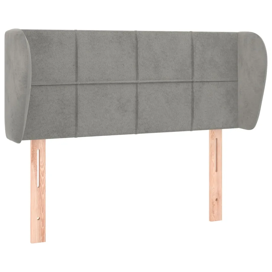 Tête de lit avec oreilles Gris clair 93x23x78/88 cm Velours - 2