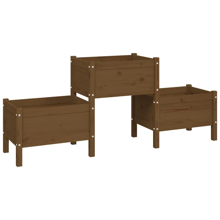 Jardinière Marron miel 178,5x44x75 cm Bois massif de pin - 2