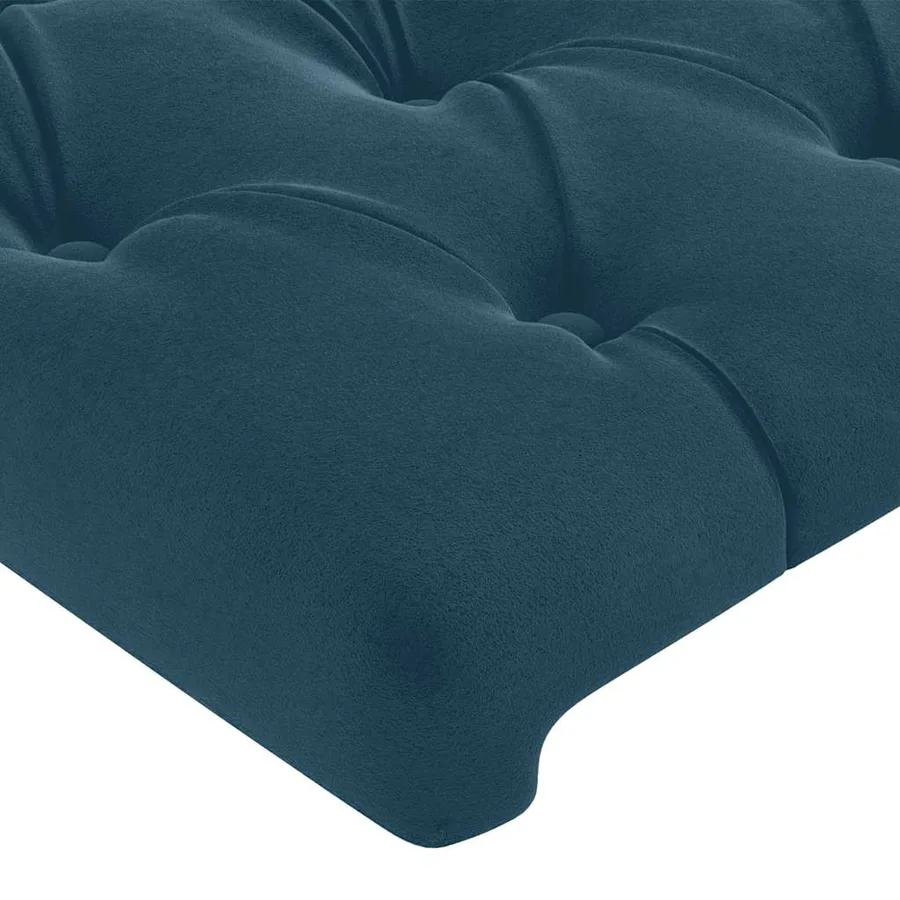 Cadre de lit sans matelas bleu foncé 140x190 cm velours - 10