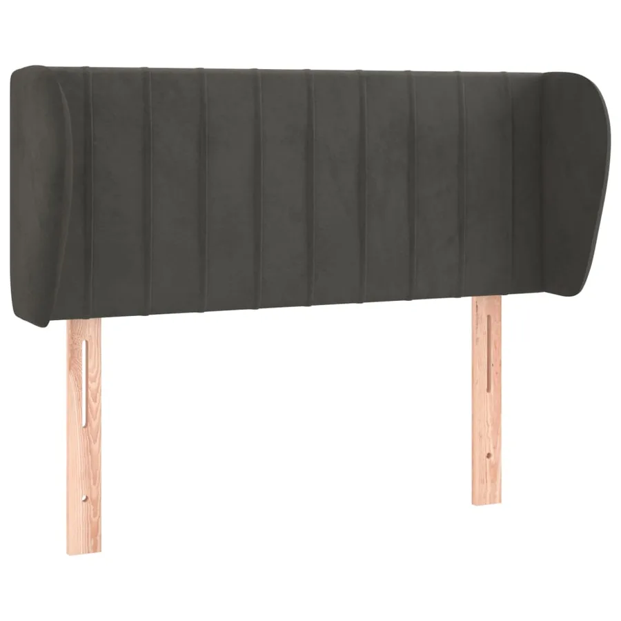 Tête de lit avec oreilles Gris foncé 83x23x78/88 cm Velours - 2