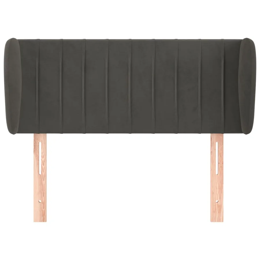 Tête de lit avec oreilles Gris foncé 83x23x78/88 cm Velours - 3
