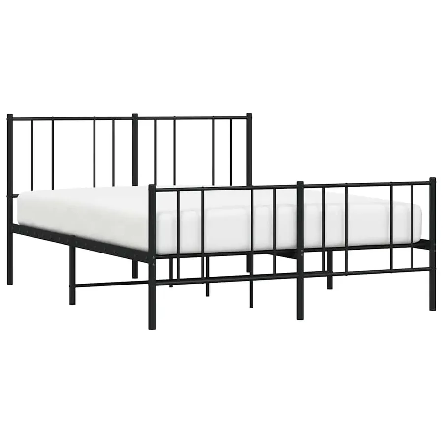 Cadre de lit métal sans matelas avec pied de lit noir 120x200cm - 5