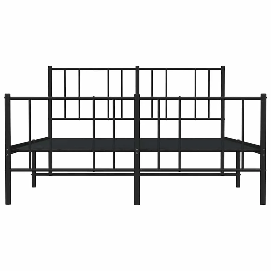Cadre de lit métal sans matelas avec pied de lit noir 120x200cm - 6