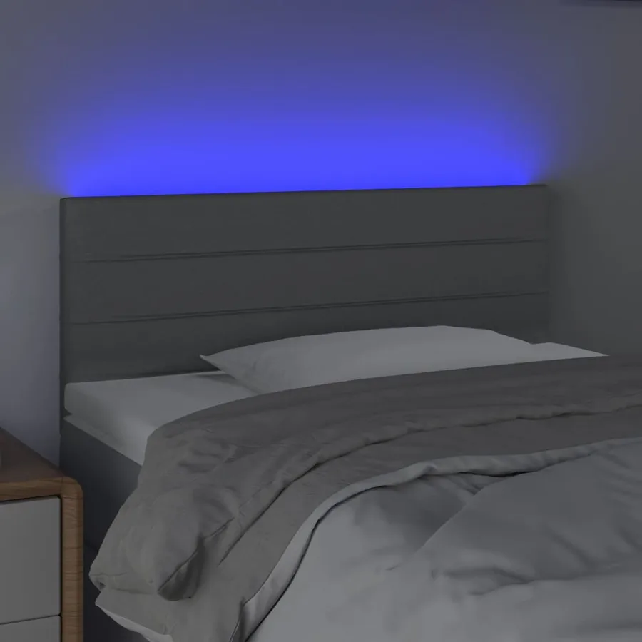 Tête de lit à LED Gris clair 90x5x78/88 cm Tissu - 3