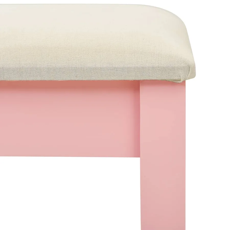 Coiffeuse et tabouret Rose 65x36x128 cm Bois de paulownia MDF - 10