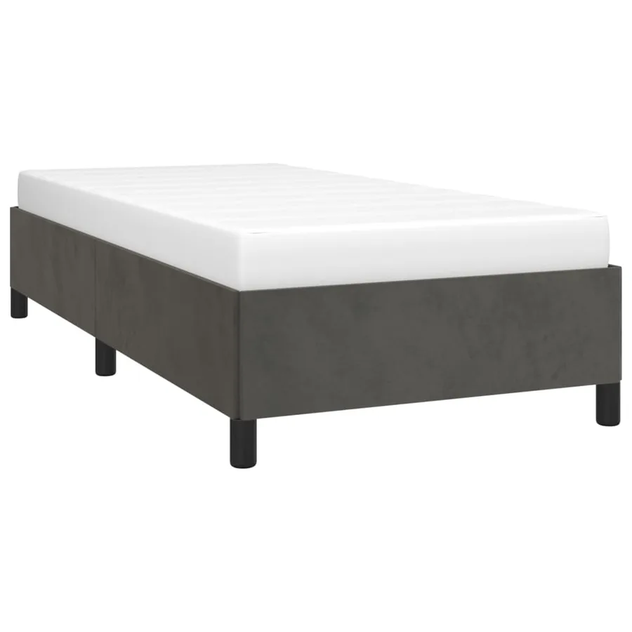 Cadre de lit sans matelas gris foncé 80x200 cm velours - 3