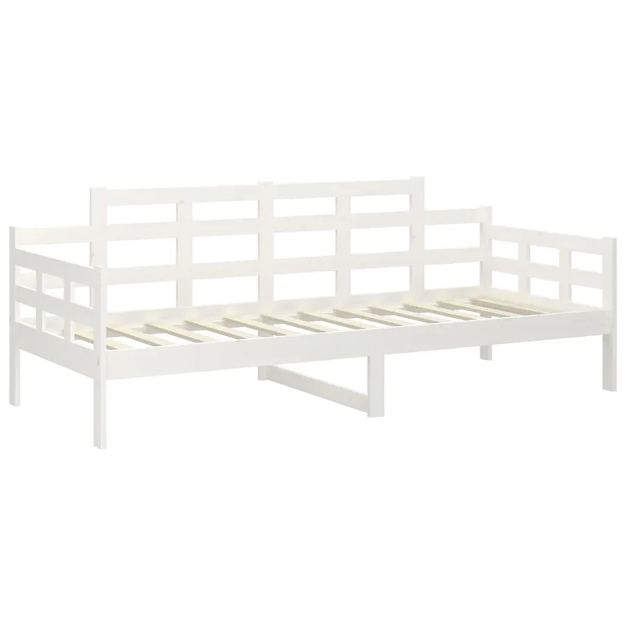 Lit de jour sans matelas blanc bois de pin massif 80x200 cm - 4