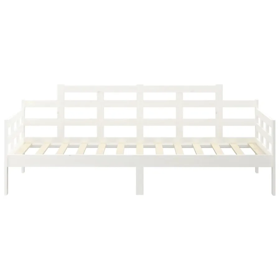 Lit de jour sans matelas blanc bois de pin massif 80x200 cm - 5