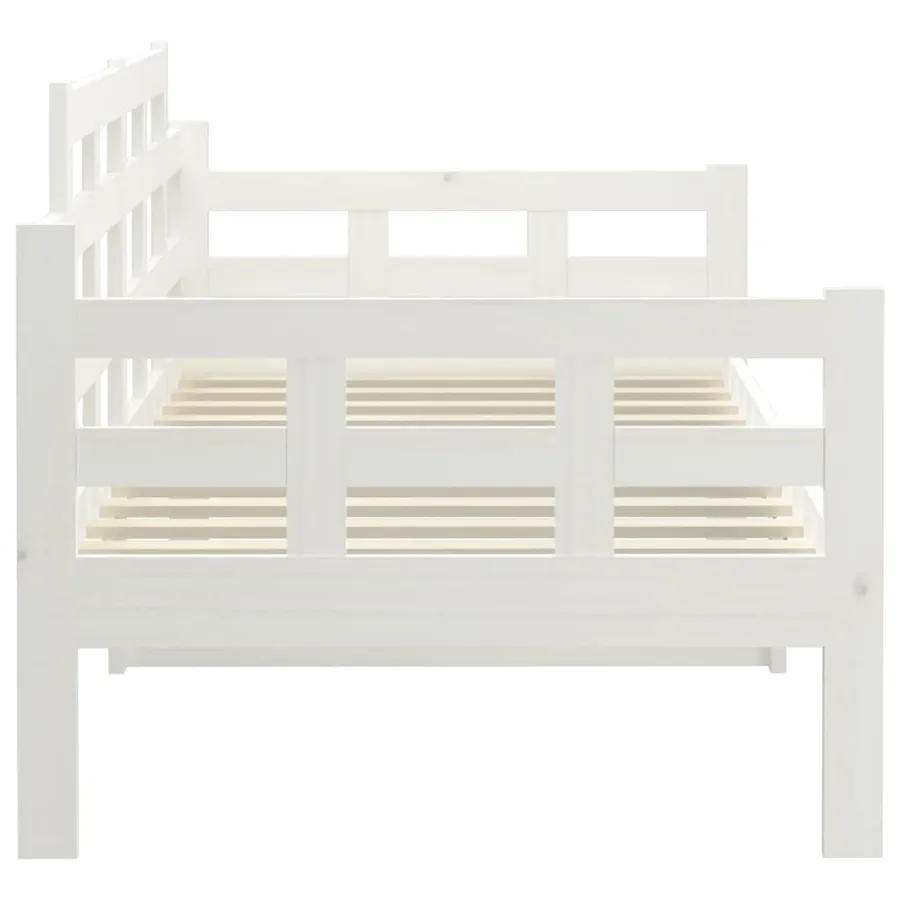 Lit de jour sans matelas blanc bois de pin massif 80x200 cm - 6