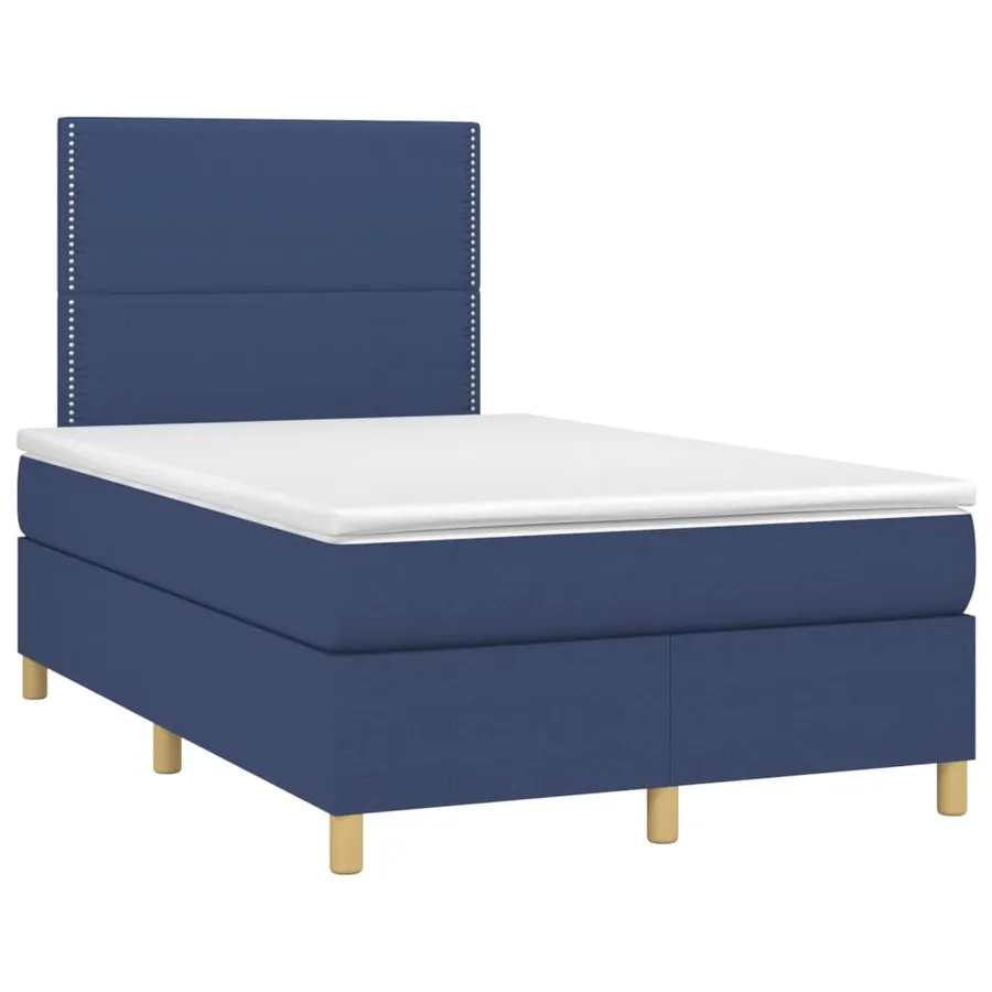 Sommier à lattes de lit avec matelas Bleu 120x200 cm Tissu - 3