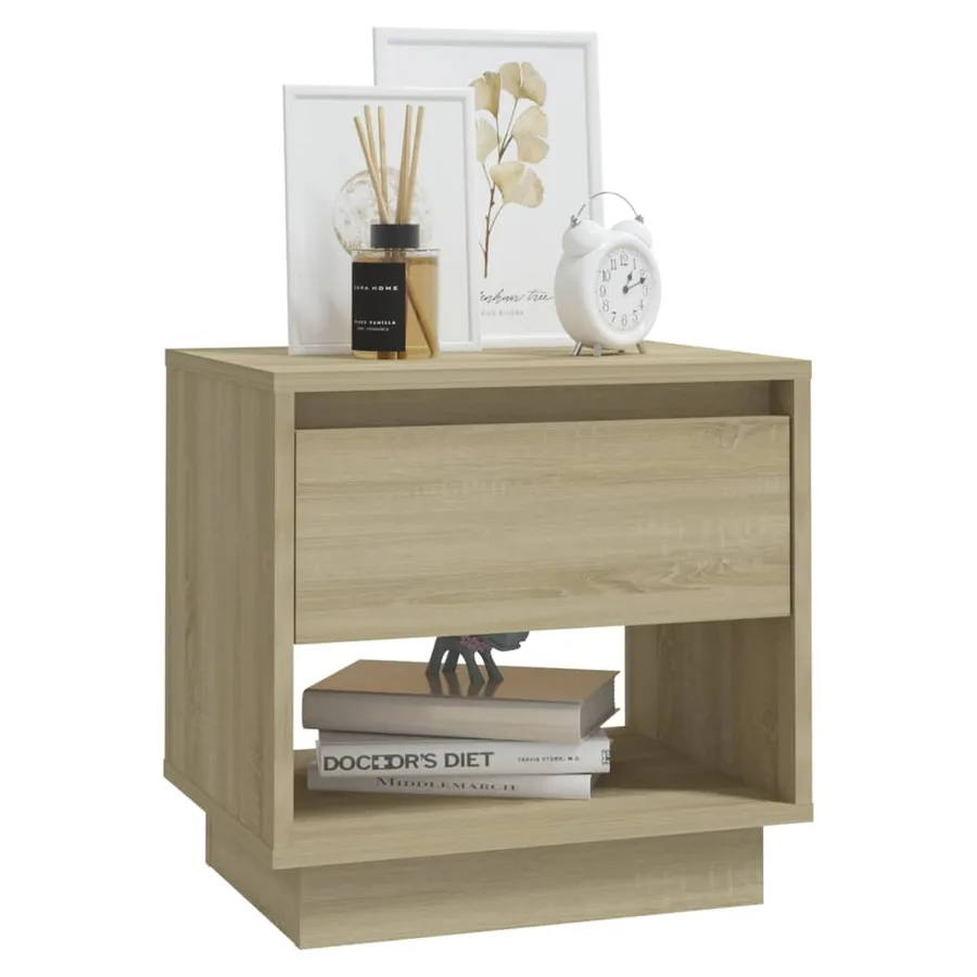 Tables de chevet 2 pcs Chêne sonoma 45x34x44 cm Bois ingénierie - 4