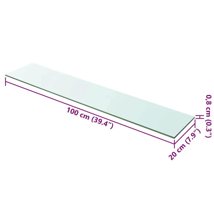 Panneaux d'étagère 2 pcs Verre Transparent 100 x 20 cm - 4