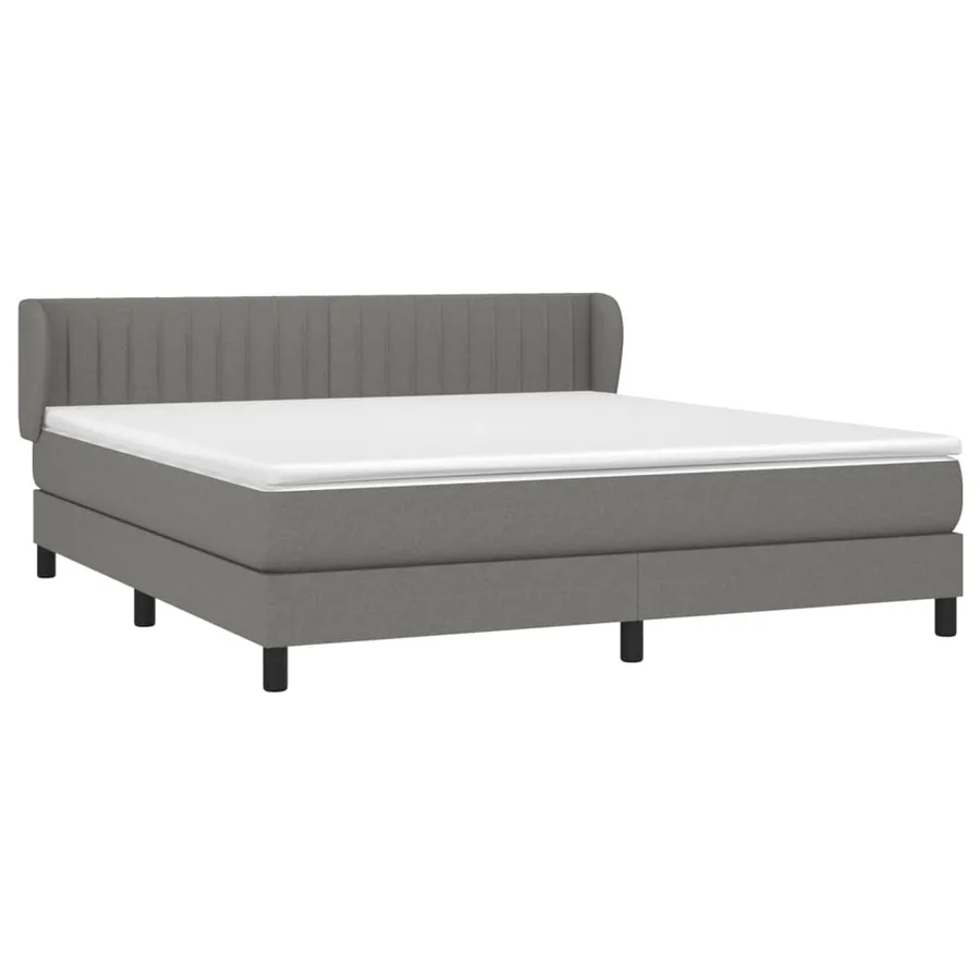 Sommier à lattes de lit avec matelas Gris foncé 180x200cm Tissu - 3