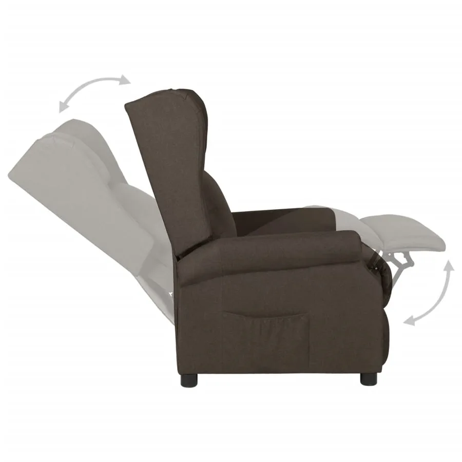 Fauteuil inclinable Marron foncé Tissu - 5