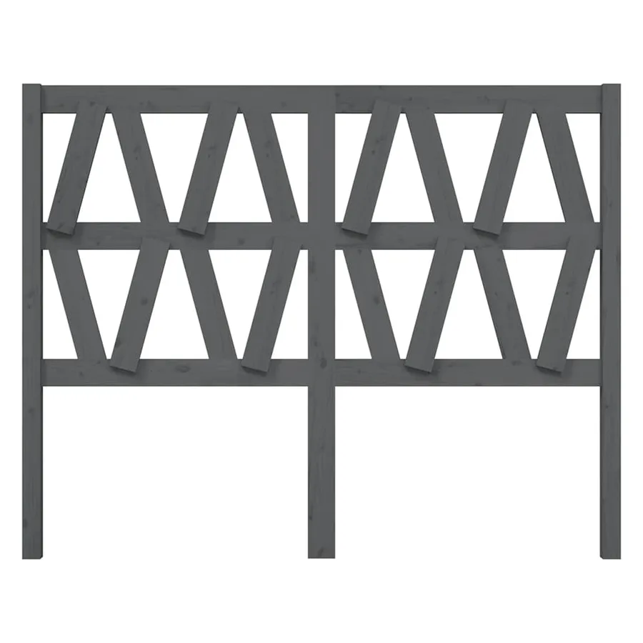 Tête de lit Gris 126x4x100 cm Bois massif de pin - 3