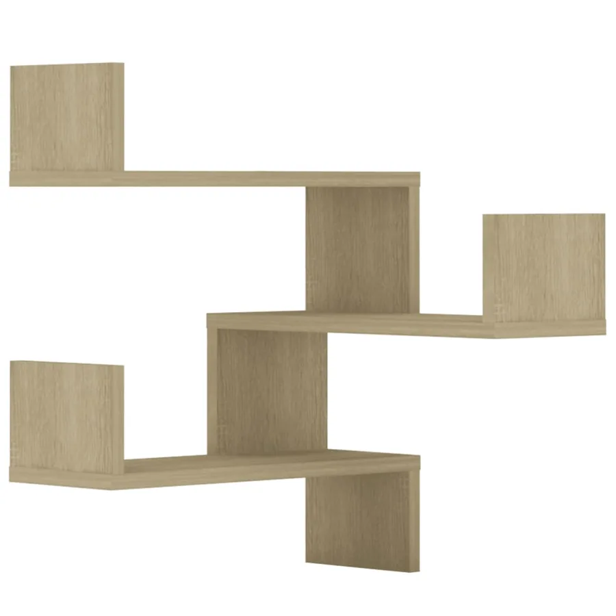 Étagères murales d'angle 2 pcs Chêne sonoma Bois d’ingénierie - 2