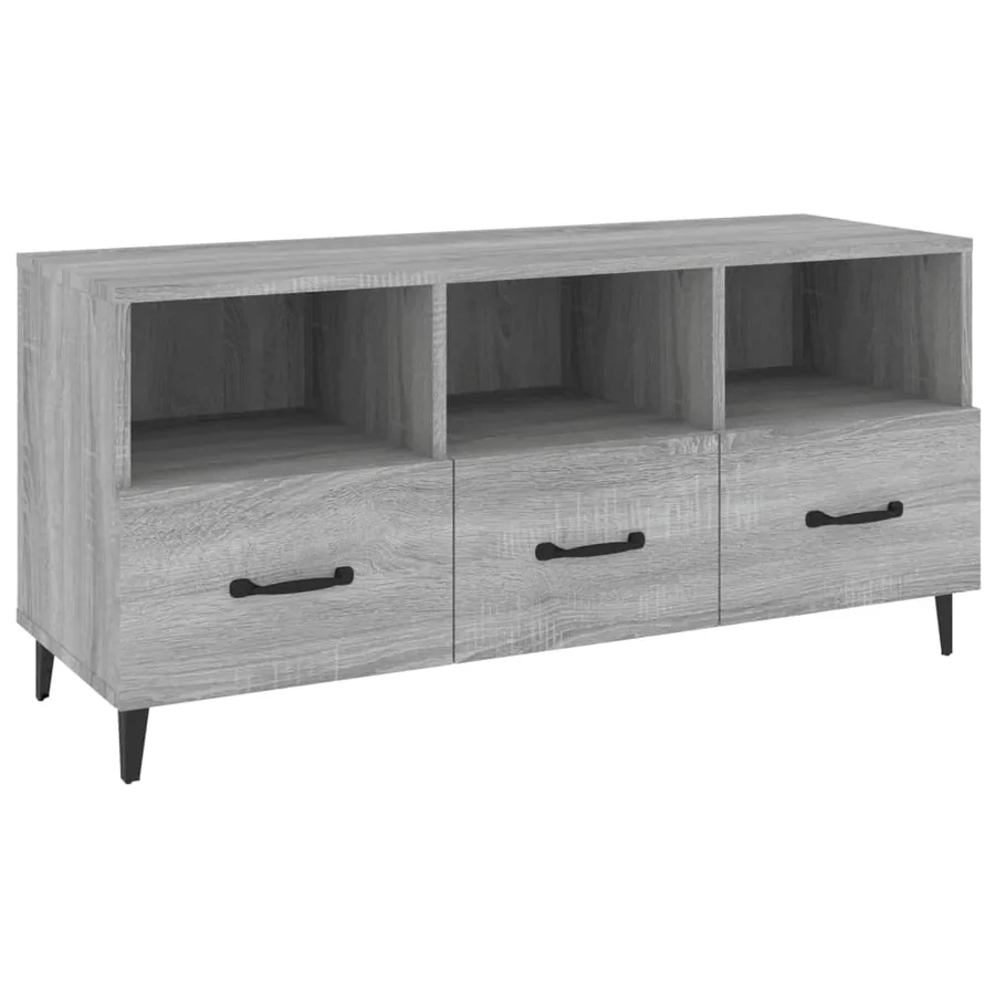 Meuble TV Sonoma gris 102x35x50 cm Bois d'ingénierie - 2
