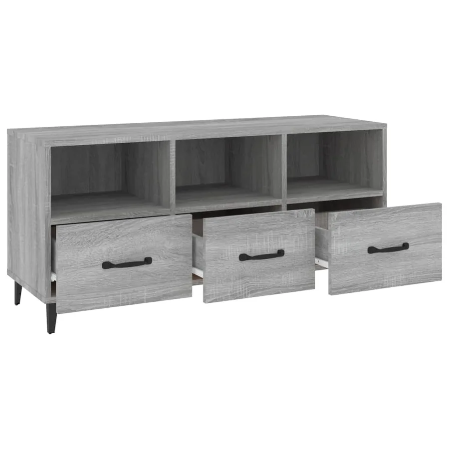 Meuble TV Sonoma gris 102x35x50 cm Bois d'ingénierie - 5