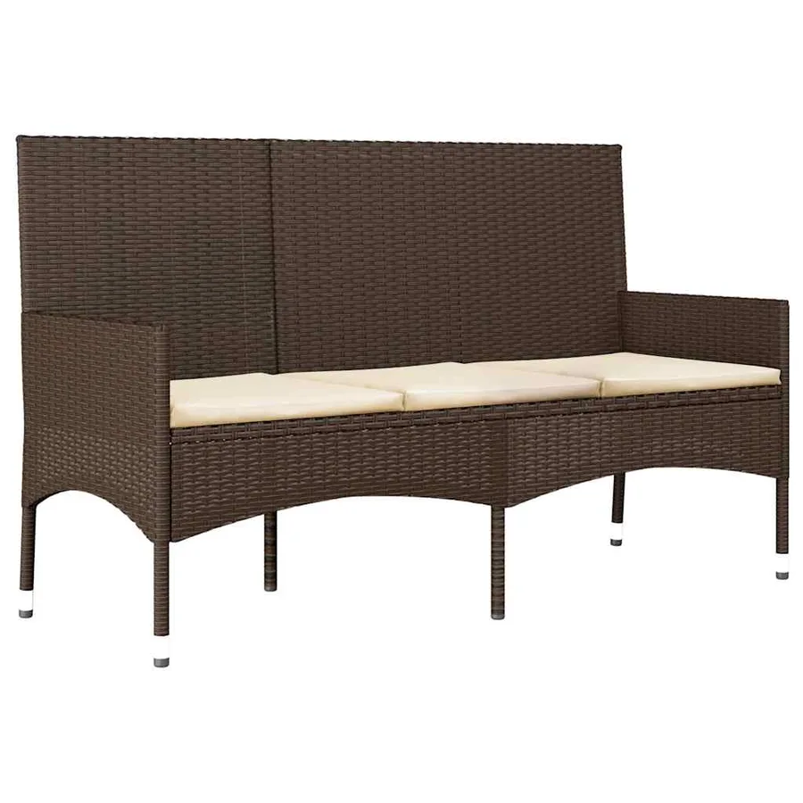 Salon de jardin 4 pcs avec coussins Marron Résine tressée - 10