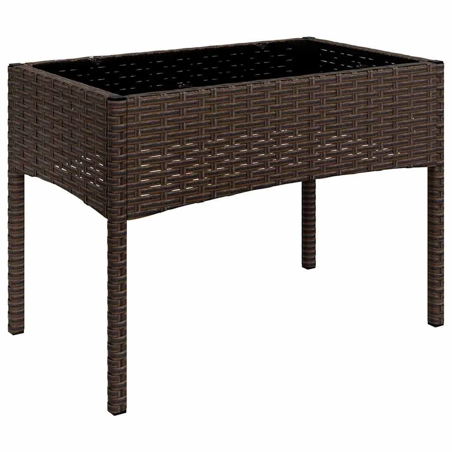 Salon de jardin 4 pcs avec coussins Marron Résine tressée - 4