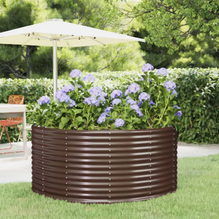 Jardinière surélevée Marron 140 x 140 x 68 cm Acier galvanisé