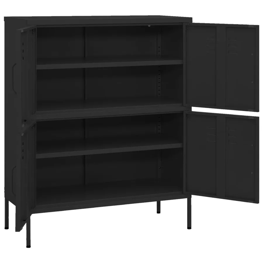 Armoire de rangement Noir 80x35x101,5 cm Acier - 6